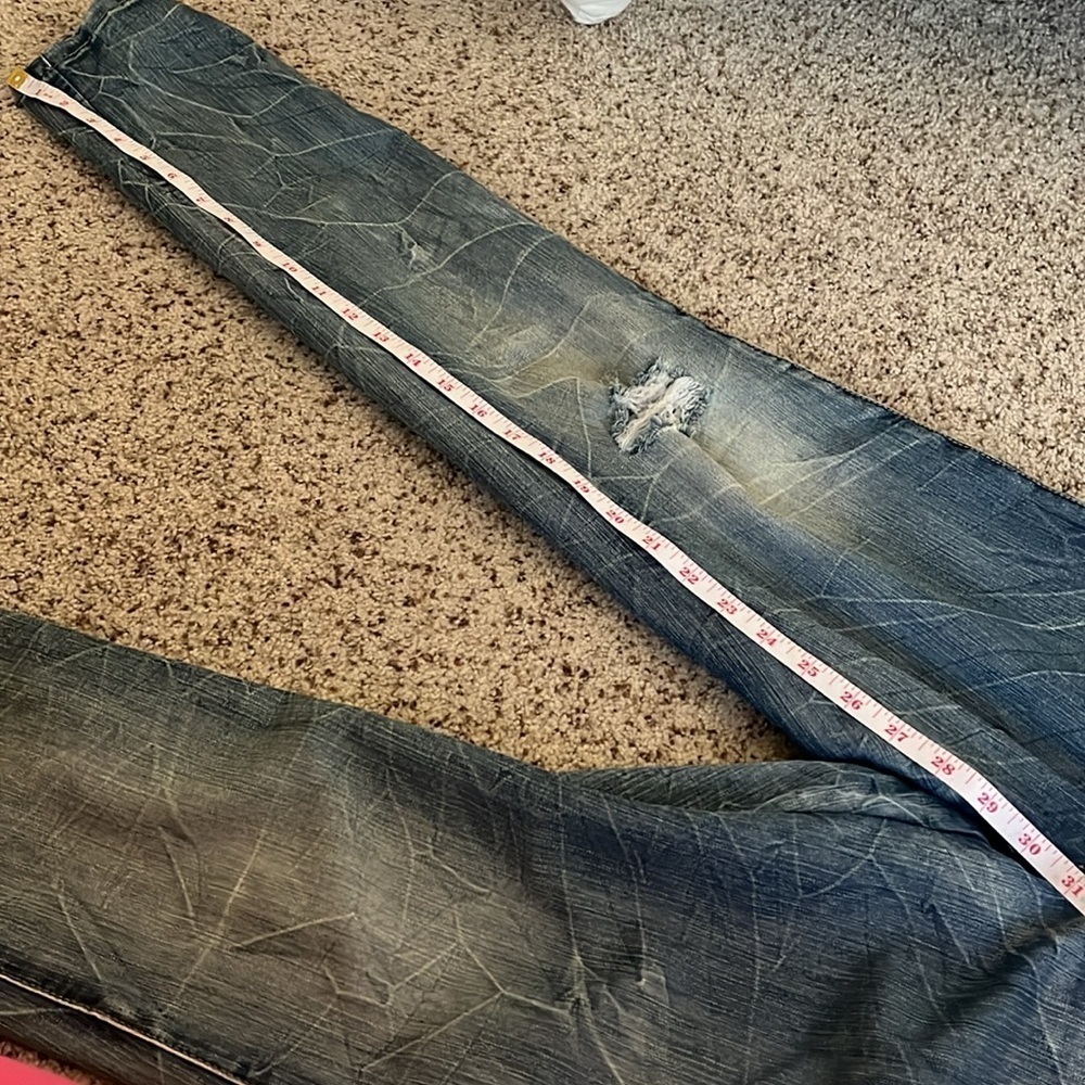 harmony and havoc distressed light wash denim overalls - Picture 7 of 16